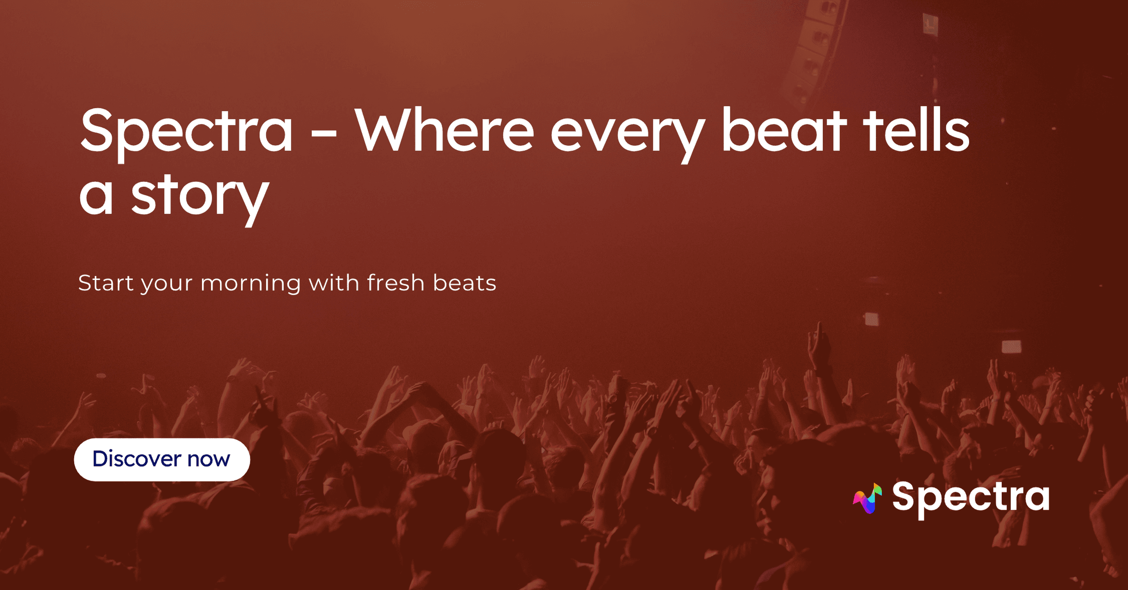 Spectra promotional banner with a DJ setup